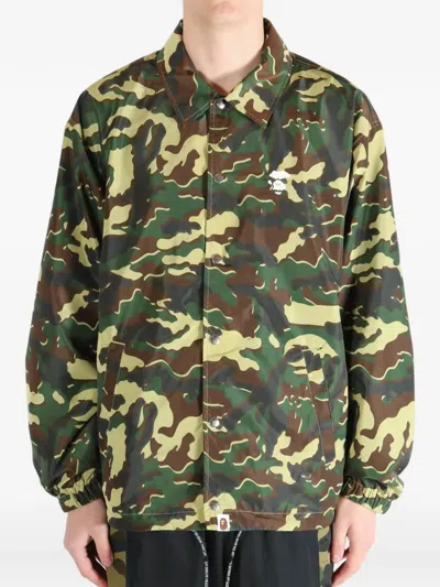 A Bathing Ape Camouflage-print Logo-patch Jacket In Multi