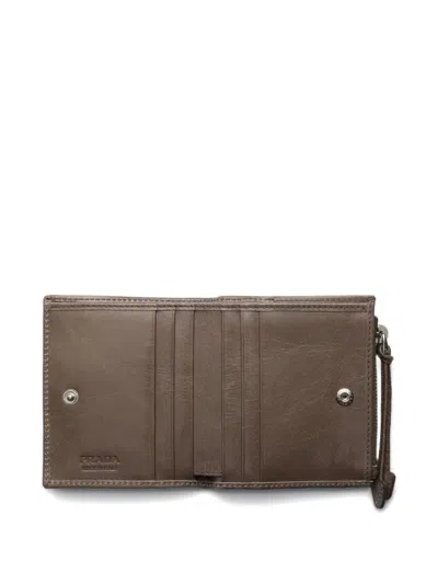 Prada Small Leather Wallet In Brown