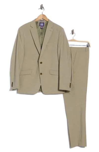 Savile Row Co Micro Check Suit In Brown