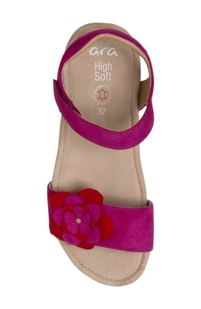 Ara Flower Ankle Strap Sandal In Multi