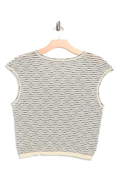 Max Studio Cap Sleeve Crop Sweater In Multi