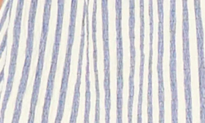 Cece Stripe Bow Peplum Top In Multi