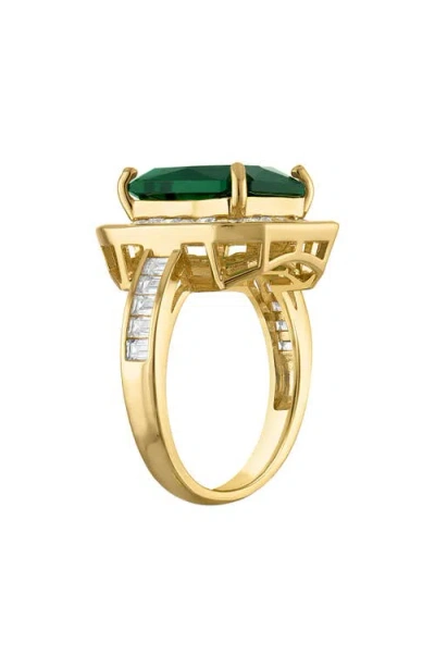 Fzn Green Cubic Zirconia Cocktail Ring In Multi