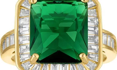 Fzn Green Cubic Zirconia Cocktail Ring In Multi