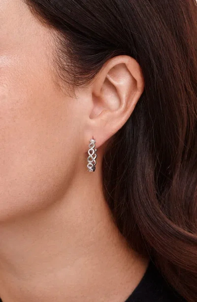 Devata Infinity Hoop Earrings In Silver