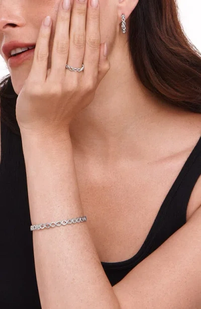 Devata Infinity Hoop Earrings In Silver