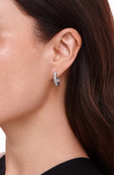Devata Rope Hoop Earrings In Silver