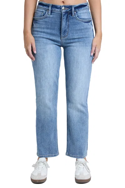 Rfm Plus Dylan High Rise Cropped Straight Leg Jeans In Blue