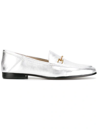 Sam Edelman Loraine Metallic Leather Loafers In Soft Silver Leather