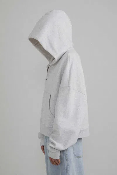 Elwood Zip Rectangle Hoodie In Gray