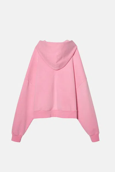 Elwood Zip Rectangle Hoodie In Pink