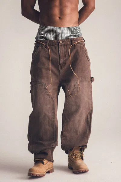 Elwood Industry Double Knees Pant In Brown