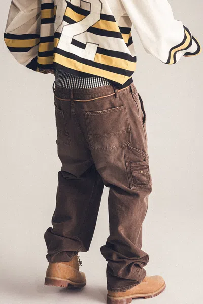 Elwood Industry Double Knees Pant In Brown
