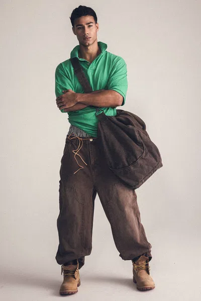 Elwood Industry Double Knees Pant In Brown