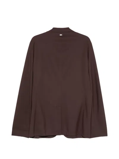 Herno Single-breasted Blazer In Brown