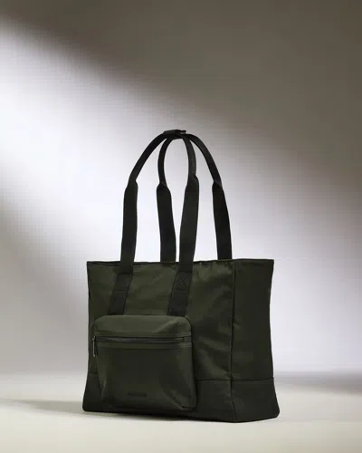 Antler Icon Tote Bag In Dark Khaki Green In Red