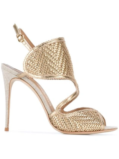 Ferragamo Elisea Twist Sandals In Gold
