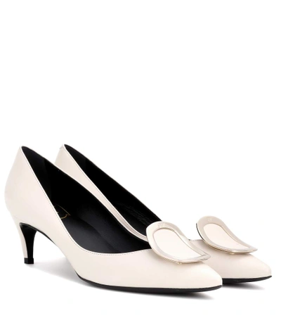Roger Vivier Decollete Sexy Leather Pumps In White