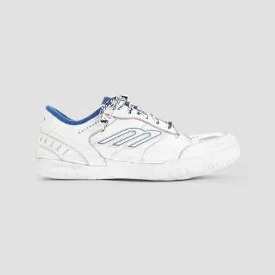 Balenciaga Hamptons Worn-out Sneakers In White And Blue In White
