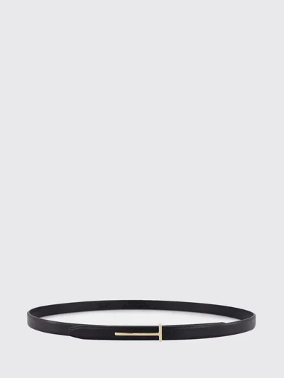 Tom Ford Skinny Python Embossed Leather Belt In Black