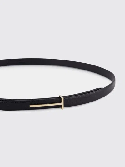 Tom Ford Skinny Python Embossed Leather Belt In Black