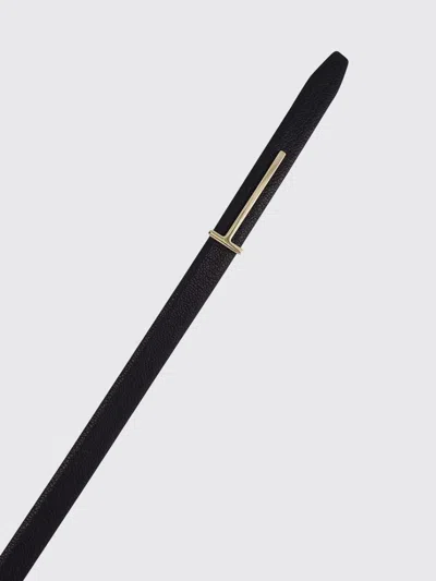 Tom Ford Skinny Python Embossed Leather Belt In Black