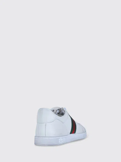 Gucci Leather Stretch Lace Up Sneakers Signature Stripe In Multi