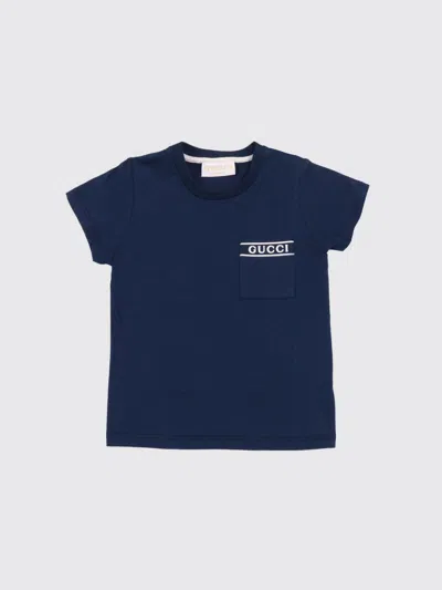 Gucci Kids Patch Pocket T-shirt In Blue