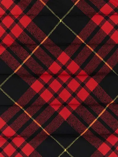 Alexander Mcqueen Tartan Check Quilted Silk Scarf In Black