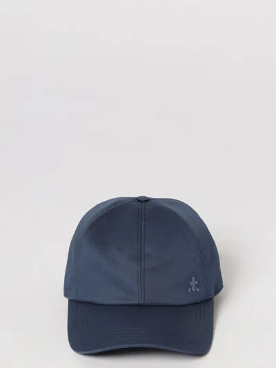 Premiata Logo Baseball Hat Curved Brim Design In Blue
