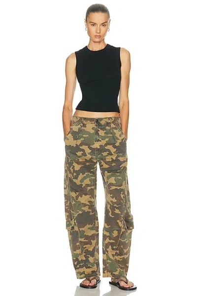 Citizen Of Humanity Flight Printed Mid-rise Straight-leg Cotton-blend Twill Cargo Pants In Multi
