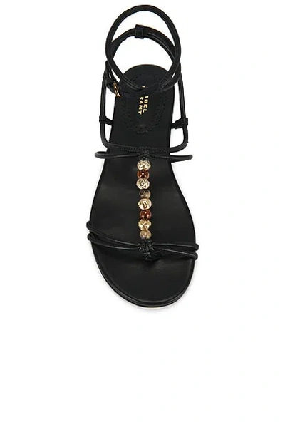 Isabel Marant Yctoria Beaded-strap Leather Sandals In Black