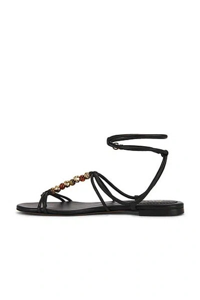 Isabel Marant Yctoria Beaded-strap Leather Sandals In Black