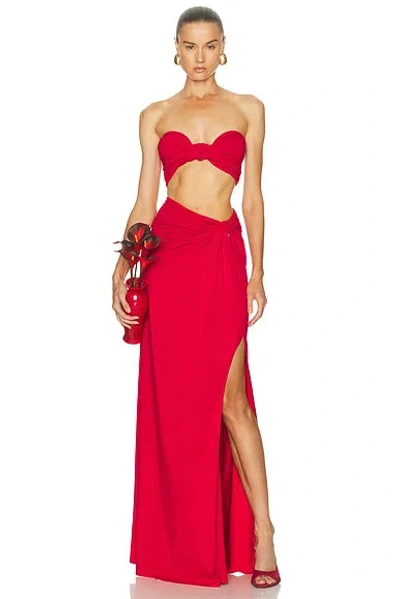 Sid Neigum Braid Skirt In Red