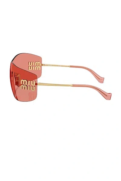 Miu Miu Rectangular Sunglasses In Yellow