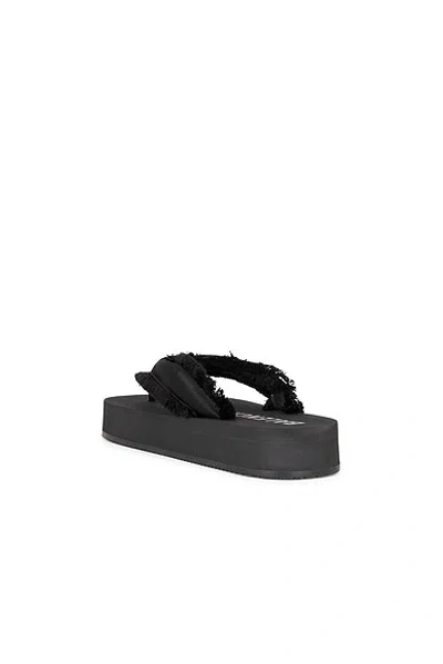 Balenciaga Fringed Strap Logo Embroidered Sandals For Women In Black