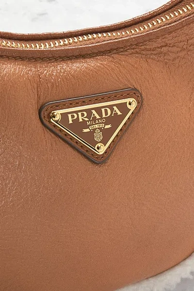 Pre-owned Prada Shearling Arque Shoulder Bag In Brown