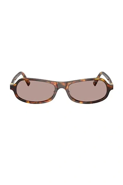 Miu Miu Womens Brown Mu A03s Irregular-frame Tortoise Acetate Sunglasses In Brown