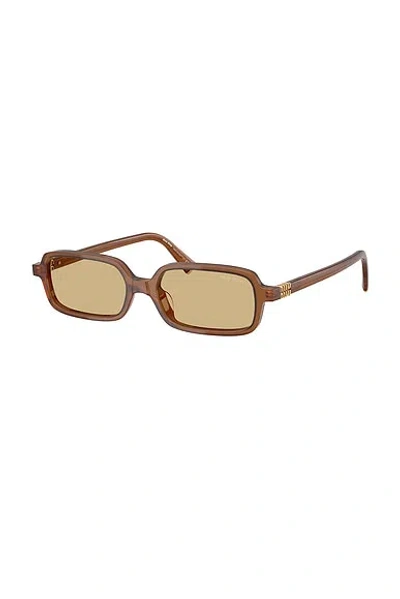Miu Miu 51mm Rectangular Sunglasses In Brown