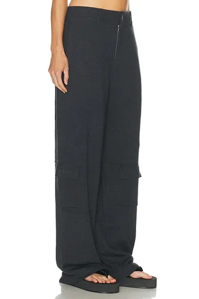 Aya Muse Knit Cargo Pants In Charcoal In Black