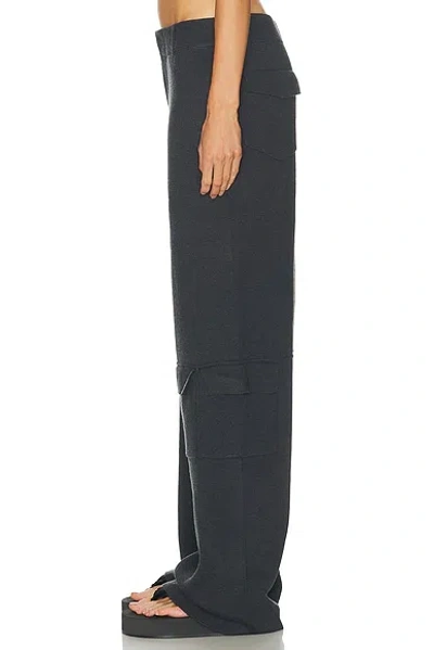 Aya Muse Knit Cargo Pants In Charcoal In Black