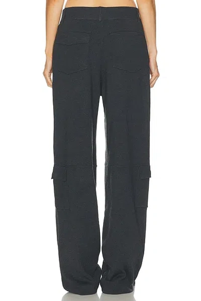 Aya Muse Knit Cargo Pants In Charcoal In Black