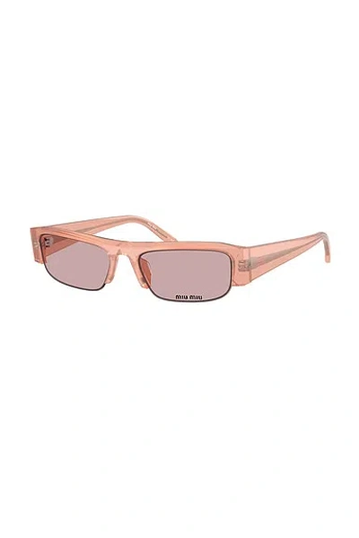 Miu Miu Rectangular Sunglasses In Pink