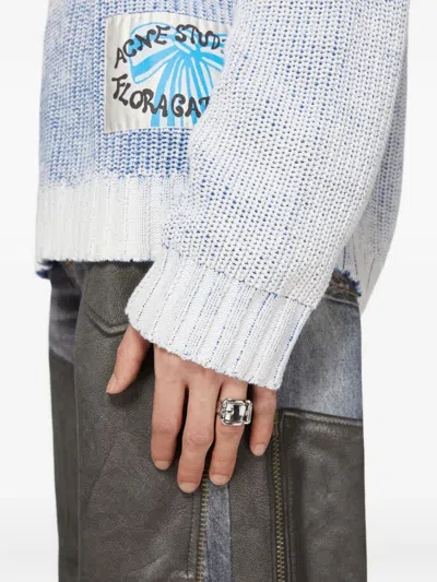 Acne Studios Logo Engraving Ring In Silver
