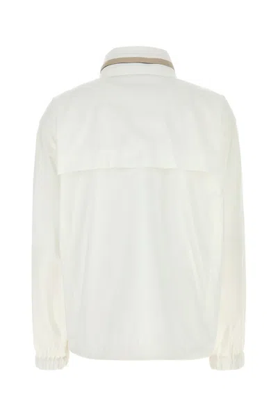 Brunello Cucinelli White Polyester Blend Raincoat In White