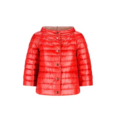 Herno Multicolor Polyamide Full-length Jacket In Red