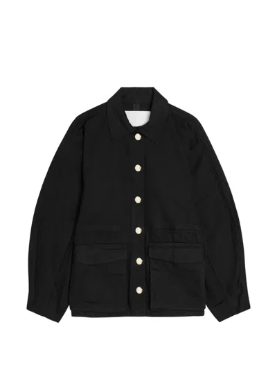 Rùadh The Constance Drawstring Denim Jacket In Black