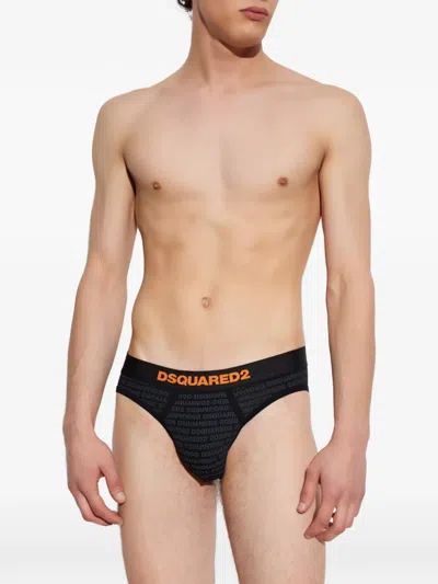 Dsquared2 Logo-print Briefs In Black