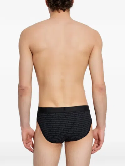Dsquared2 Logo-print Briefs In Black