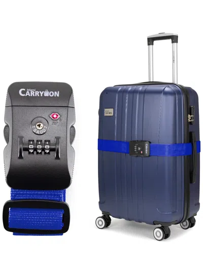 Miami Carryon Locked Strap Lockable Tsa Combination Strap In Blue